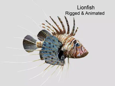 Lionfish Realistic Animated Low-poly 3D model