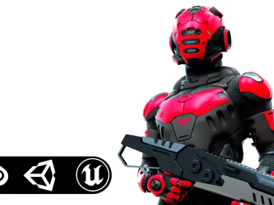 MECHA SOLDIER-L  Rigged for Unreal Engine - Unity - MIXAMO 3D model