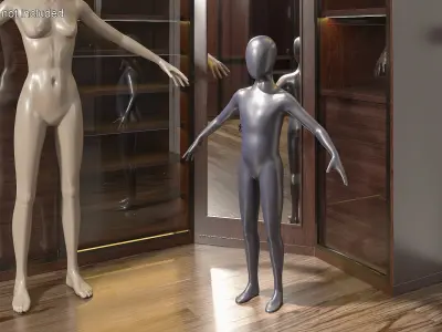 Mannequin Child Black 3D model