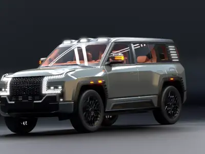 Modern Luxury Electric SUV Rigged 3D Model  Low-poly 3D model