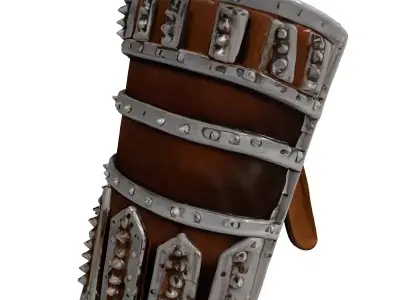 Weathered Leather Gauntlet 3D Model 3D model