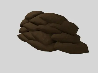 Trench sendbags Free low-poly 3D model