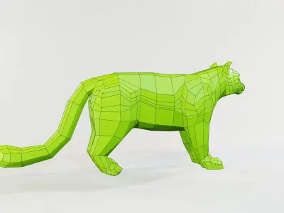 Snow Leopard Low-poly 3D model