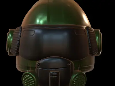 Helmet scifi military combat 3d model low poly Low-poly 3D model