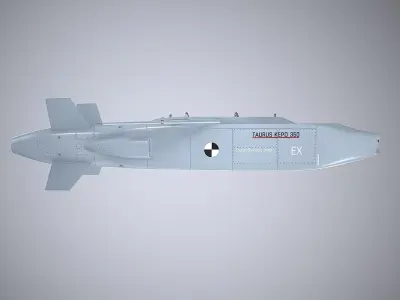 Taurus KEPD 350 air-launched cruise missile gray color Low-poly 3D model