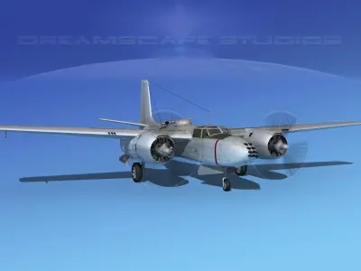 Douglas B-26B Invader Bare Metal 3D model