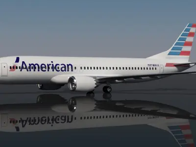 American  Airlines 737 Max-8 3D model