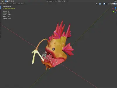Stylized Anglerfish Free low-poly 3D model
