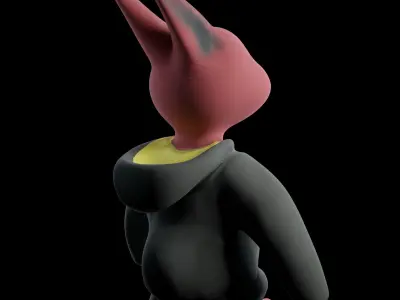 Fat Bunny Low-poly 3D model