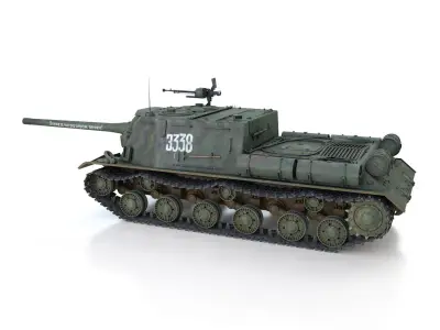 ISU-122 - 3338 - Soviet heavy self-propelled gun 3D model