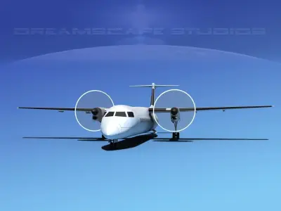 De havilland Canada DHC-8-Q400 LP SS  Low-poly 3D model