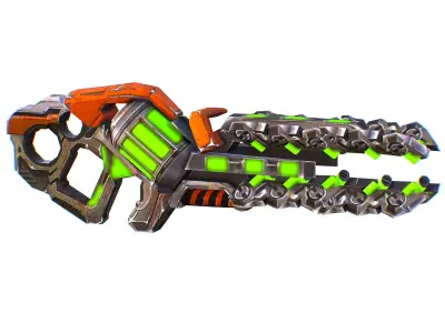 Assault heavy machine gun cannon naff barrel blaster laser arms Low-poly 3D model