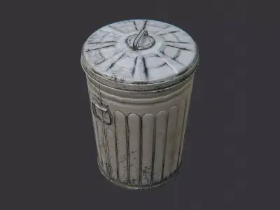 Barracks style weathered trash can exterior Low-poly 3D model