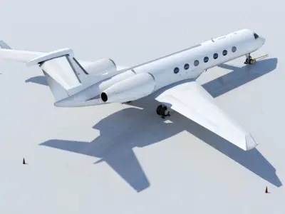 G550 Low Poly Static Aircraft Blank Low-poly 3D model