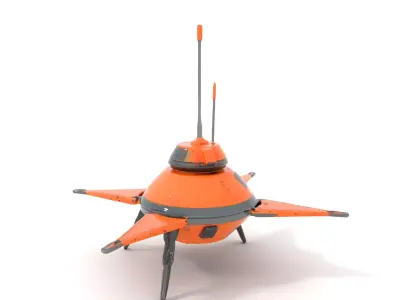 Orange Surveyor Drone model pack Low-poly 3D model