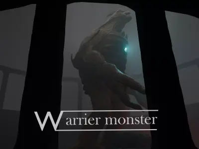 Warrier monster Low-poly 3D model