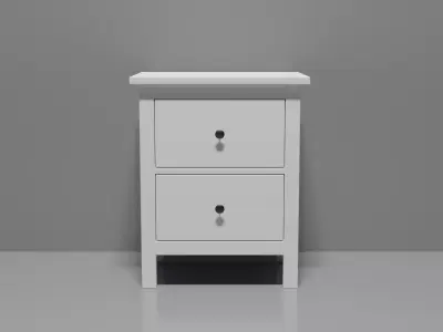 Hemnes Chest of 2 white drawers Free 3D model