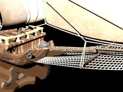 ship and table Free 3D model