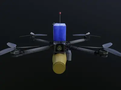 German FPV Drone Low-poly 3D model