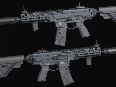 HK437 G39 Assault Rifle Low-poly 3D model