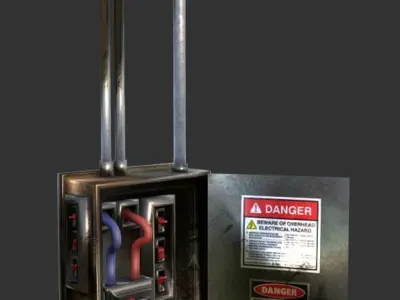 Electrical Box Game Ready Low-poly 3D model