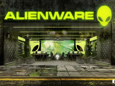 VRay - C4D Scene files - Exterior and Interior - Gaming Store 3D model