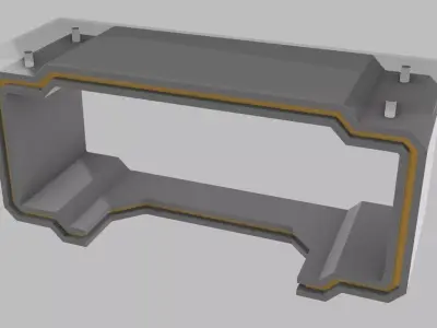 Futuristic Office Table Free 3D model