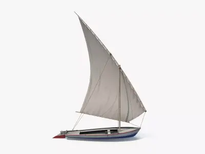 Fellucca Sailboat Game Ready 2 Low-poly 3D model