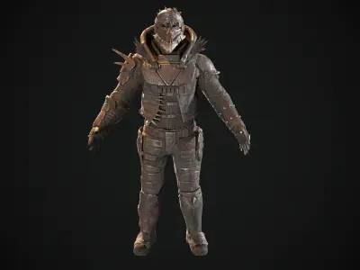 Skull armor 4 Low-poly 3D model