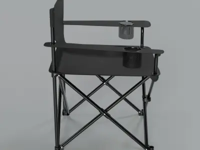 Folding Polyester Portable Camping Chair Low-poly 3D model