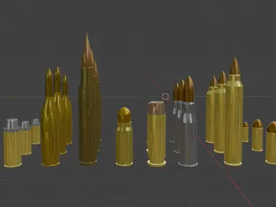 24 Bullets Low-poly 3D model