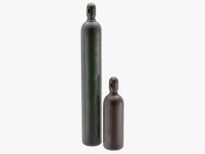 Gas Cylinder Textured 3D model