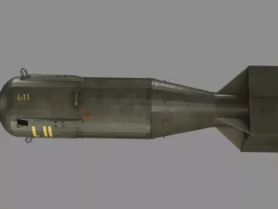 Little Boy Atomic Bomb Game Ready Low-poly 3D Model Low-poly 3D model