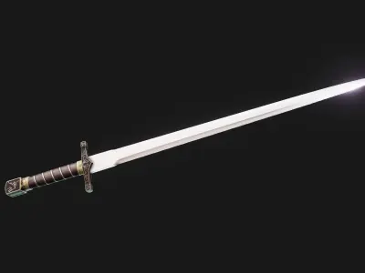 Fancy arming sword Low-poly 3D model