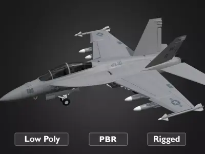 F18 Super Hornet Low-poly 3D model