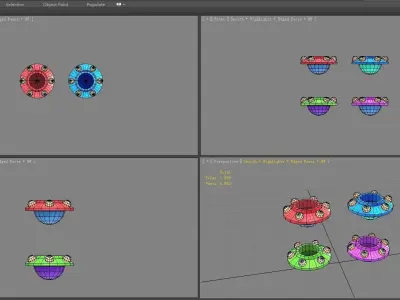 Cartoon alien spaceship - UFO Low-poly 3D model