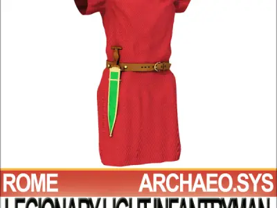 Ancient Rome Light Infantryman 4 BC Props 3D model