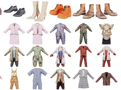 280 Cosplay Fantasy Military Historic Clothing Superbundle 3D Model Collection