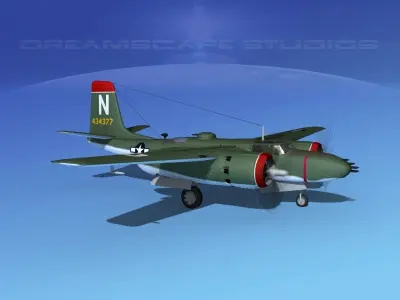Douglas A-26B Invader V03 USAAF 3D model
