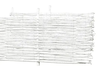 Rustic Pasture Fence wooden village wicker Low-poly 3D model