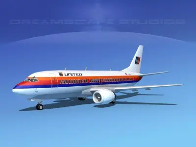 Boeing 737-300 United Airlines 2 3D model