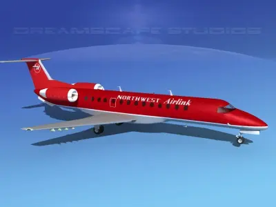 Embraer ERJ-135 Northwest Airlink 3D model
