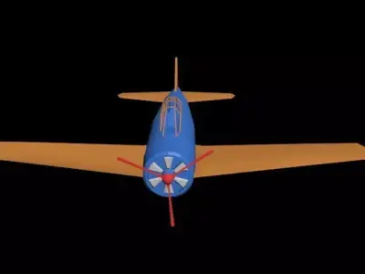 Plane orange airplane Free 3D model