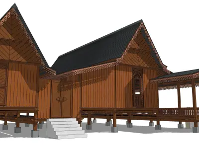 Rumah Melayu Melaka Malay Heritage House 3D model