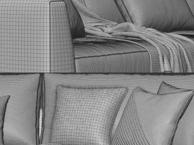 Meridiani Louis Up Sofa 3D model