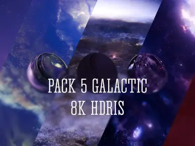 Pack 5 different Galactic HDRIs Low-poly 3D model