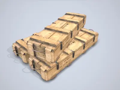  Military Chest Low-poly 3D model
