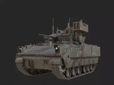 3 coatings of USA M6 Bardley Tracked anti-aircraft vehicle Low-poly 3D model