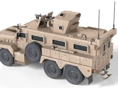 Cougar MRAP Mine Resistant Ambush Protected Vehicle Low-poly 3D model