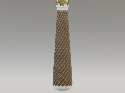 Decorative twisted Column Low-poly 3D model